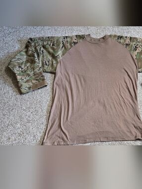 HQ Issue Combat CamoShirt Rip Stop Construction Long Sleeve Zip Pockets Sz 2XLR